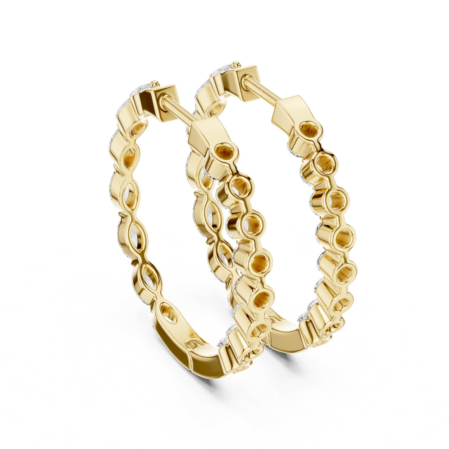 Mixed Shape Lab Grown Diamond Huggie Earrings
