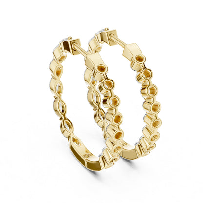 Mixed Shape Lab Grown Diamond Huggie Earrings