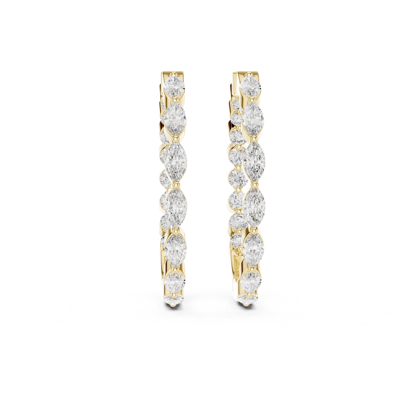 Mixed Shape Lab Grown Diamond Huggie Earrings