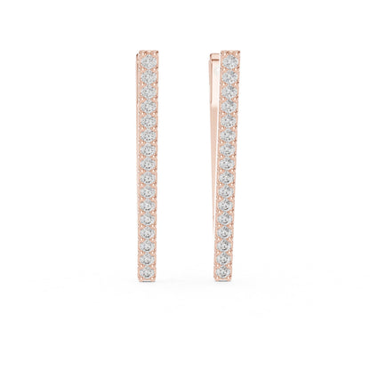 Round Huggie Lab Grown Diamond Earrings