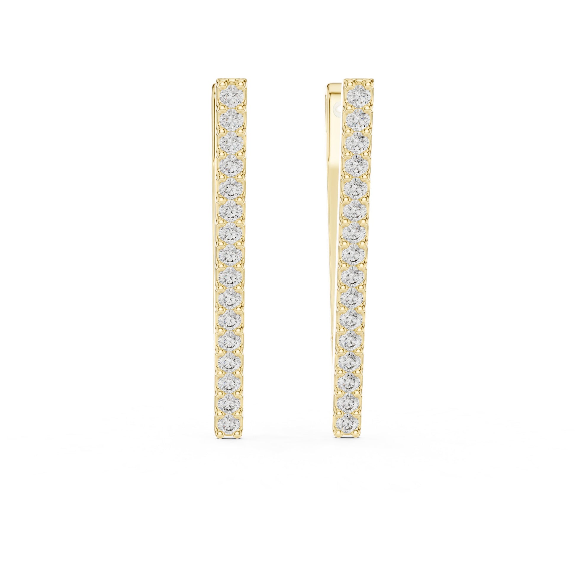 Round Huggie Lab Grown Diamond Earrings