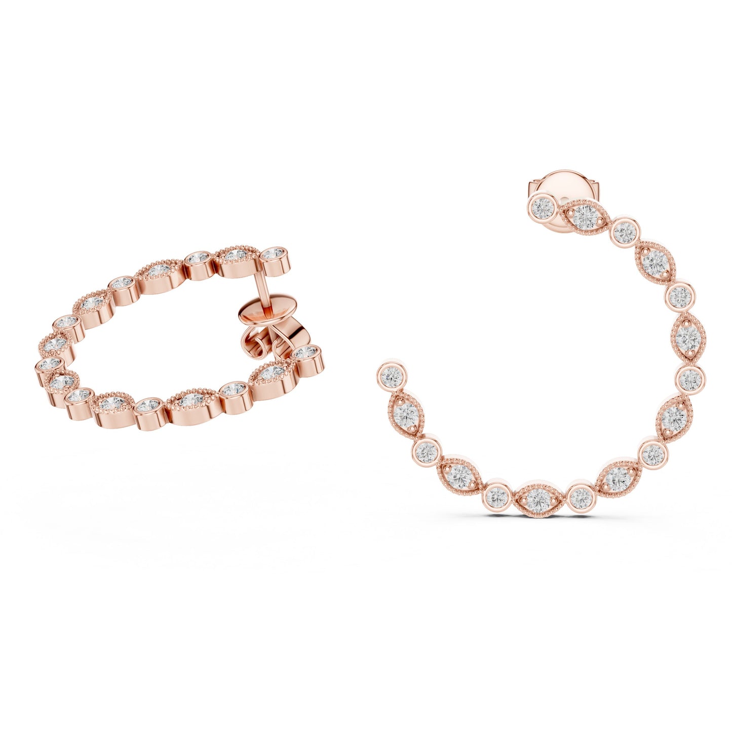 Round Climber Lab Grown Diamond Earrings