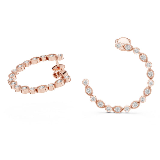 Round Climber Lab Grown Diamond Earrings