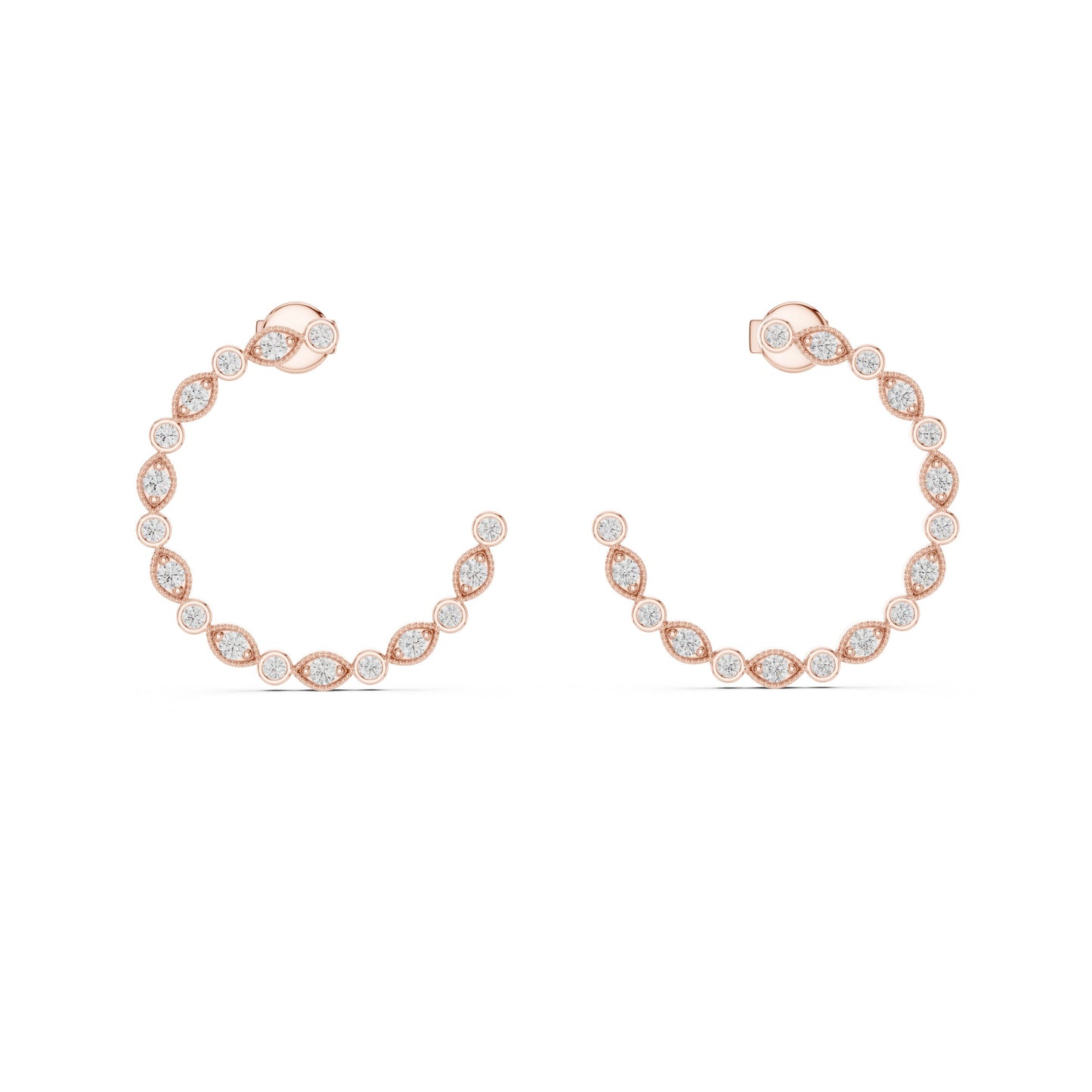 Round Climber Lab Grown Diamond Earrings