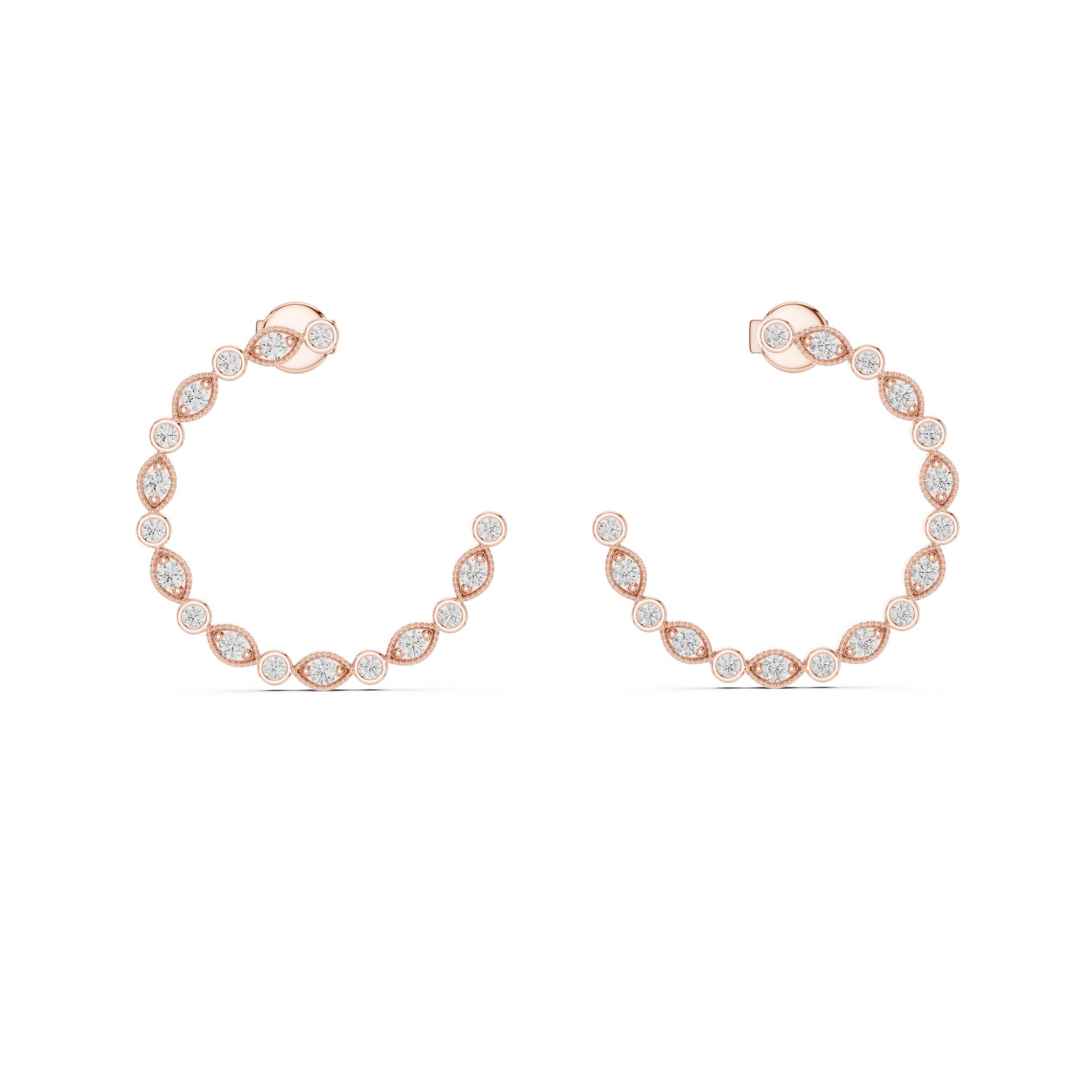 Round Climber Lab Grown Diamond Earrings