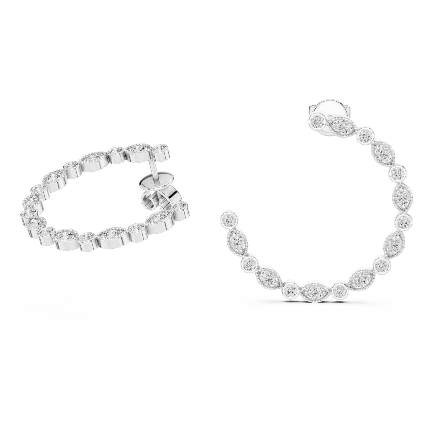 Round Climber Lab Grown Diamond Earrings