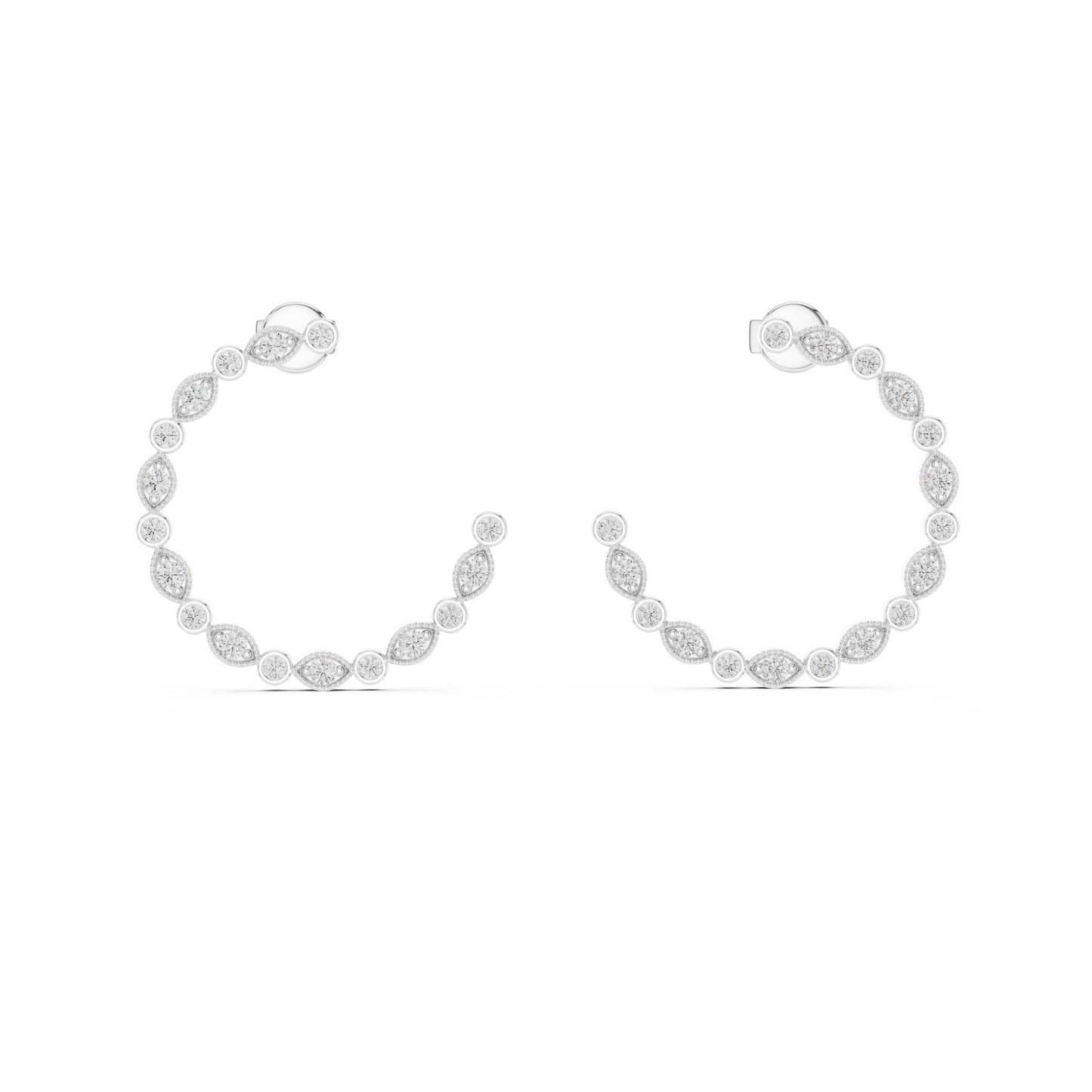 Round Climber Lab Grown Diamond Earrings
