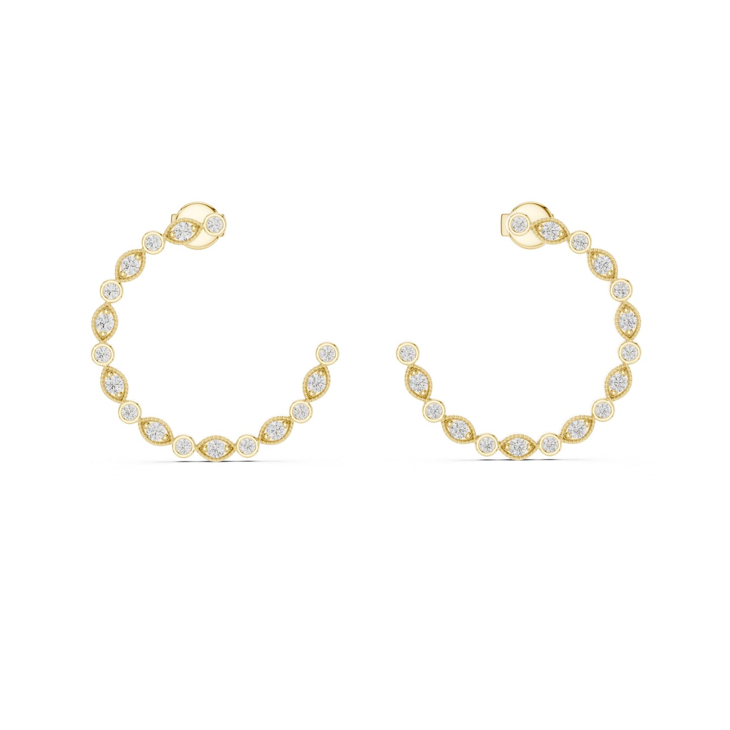 Round Climber Lab Grown Diamond Earrings