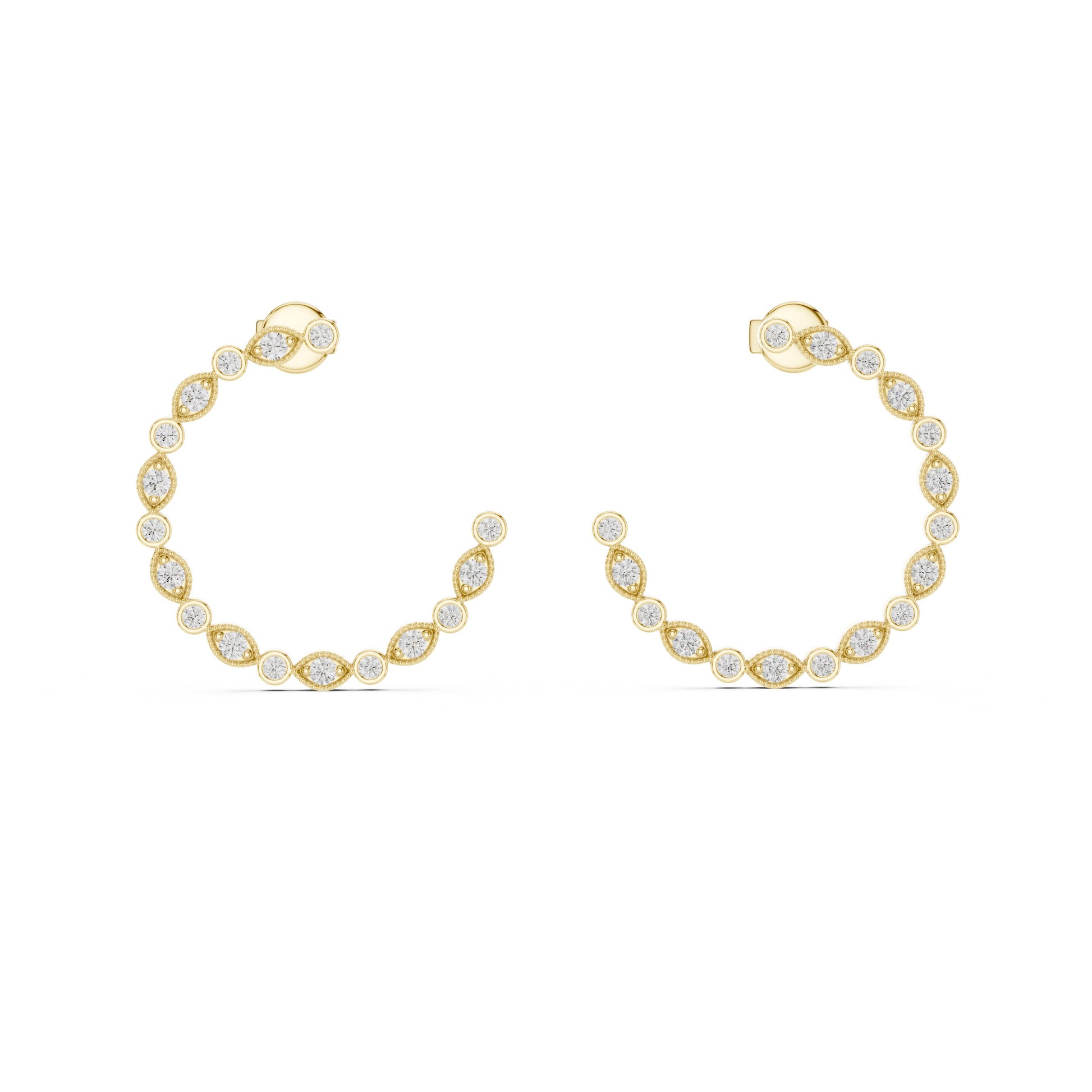 Round Climber Lab Grown Diamond Earrings
