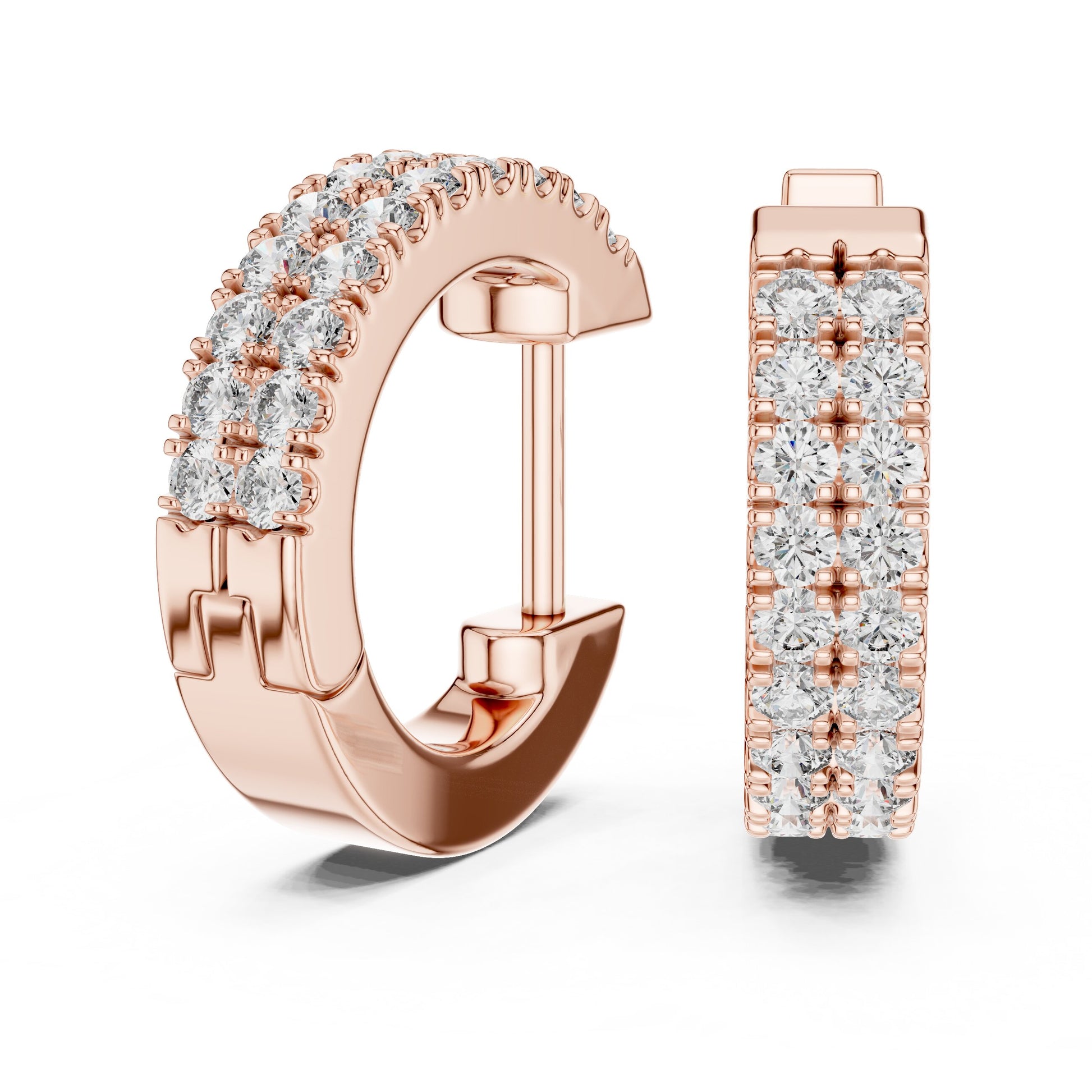 Round Huggie Lab Grown Diamond Earrings