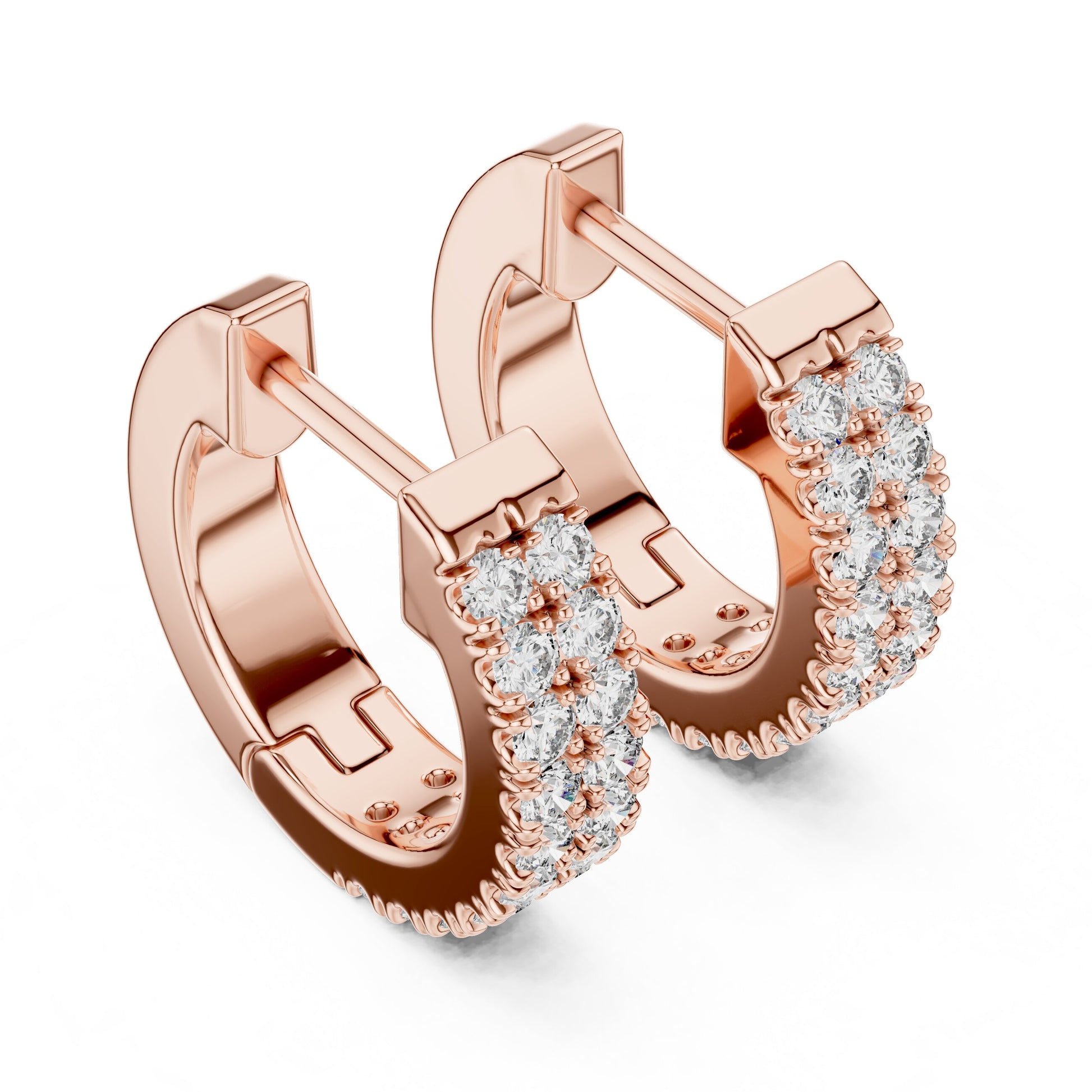 Round Huggie Lab Grown Diamond Earrings