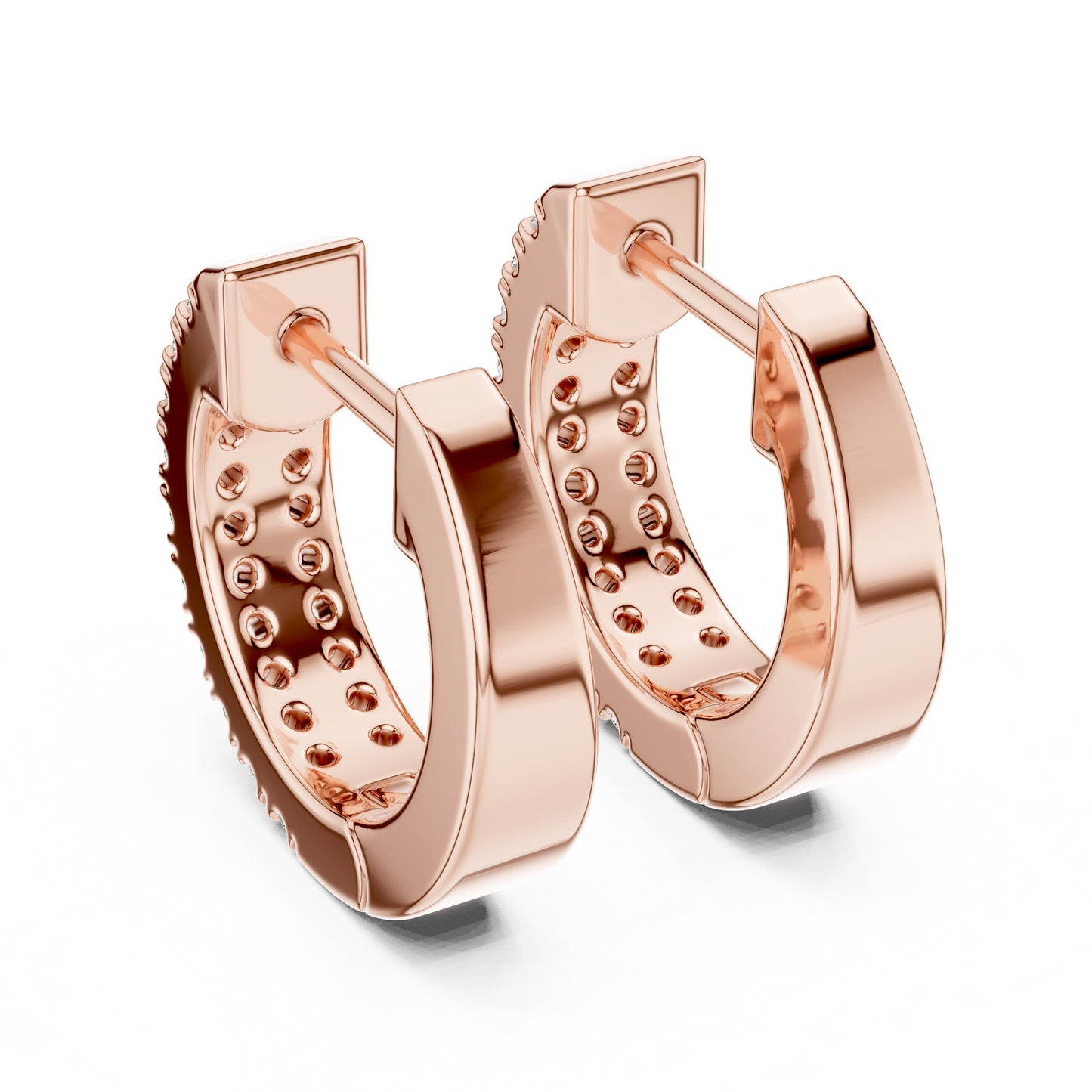 Round Huggie Lab Grown Diamond Earrings