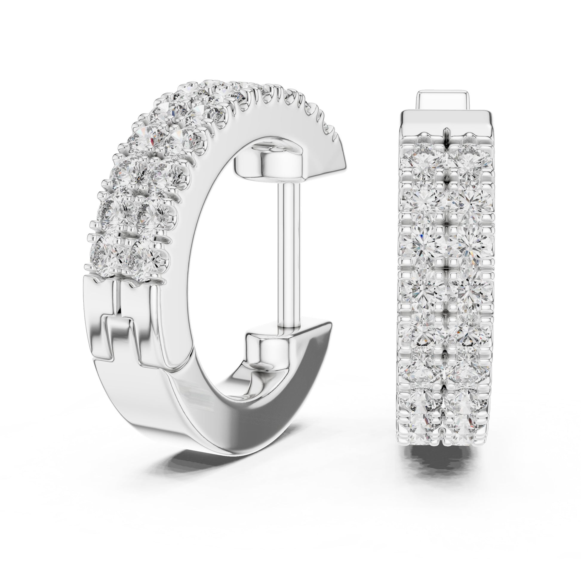 Round Huggie Lab Grown Diamond Earrings