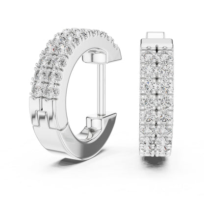 Round Huggie Lab Grown Diamond Earrings