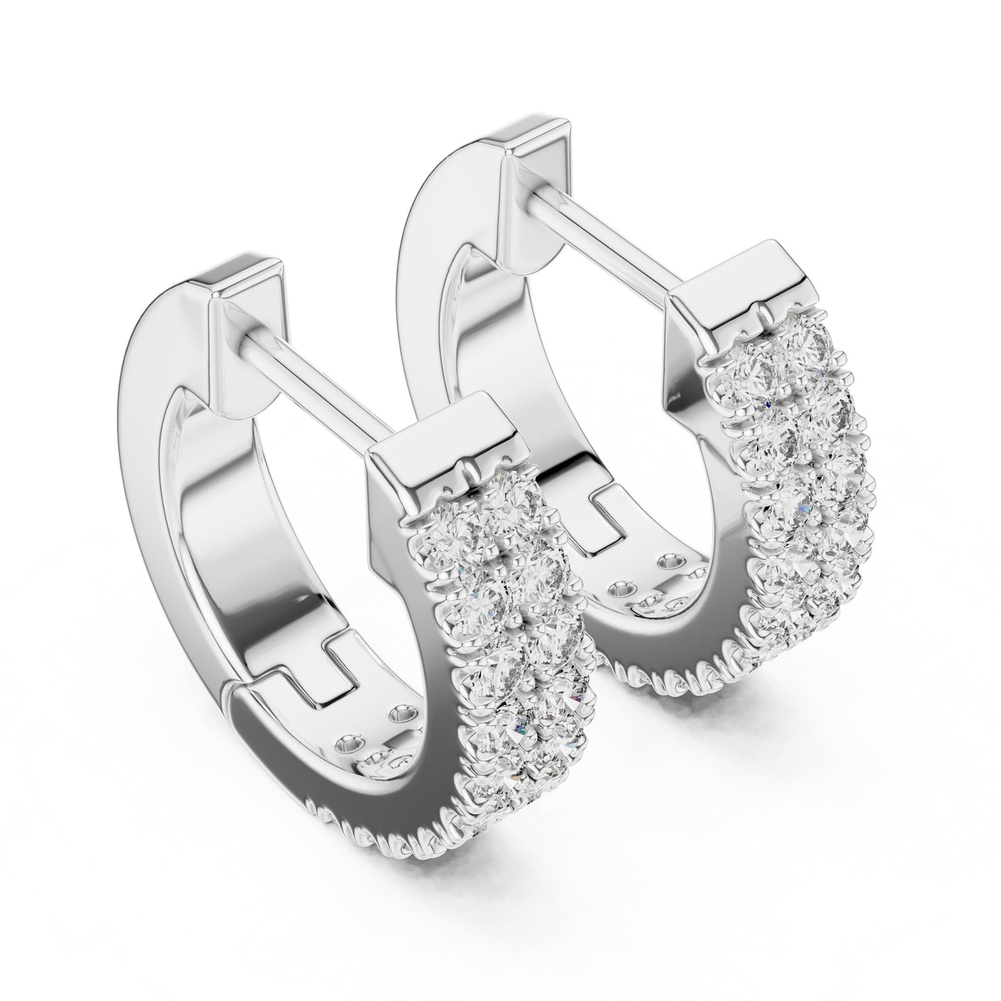 Round Huggie Lab Grown Diamond Earrings