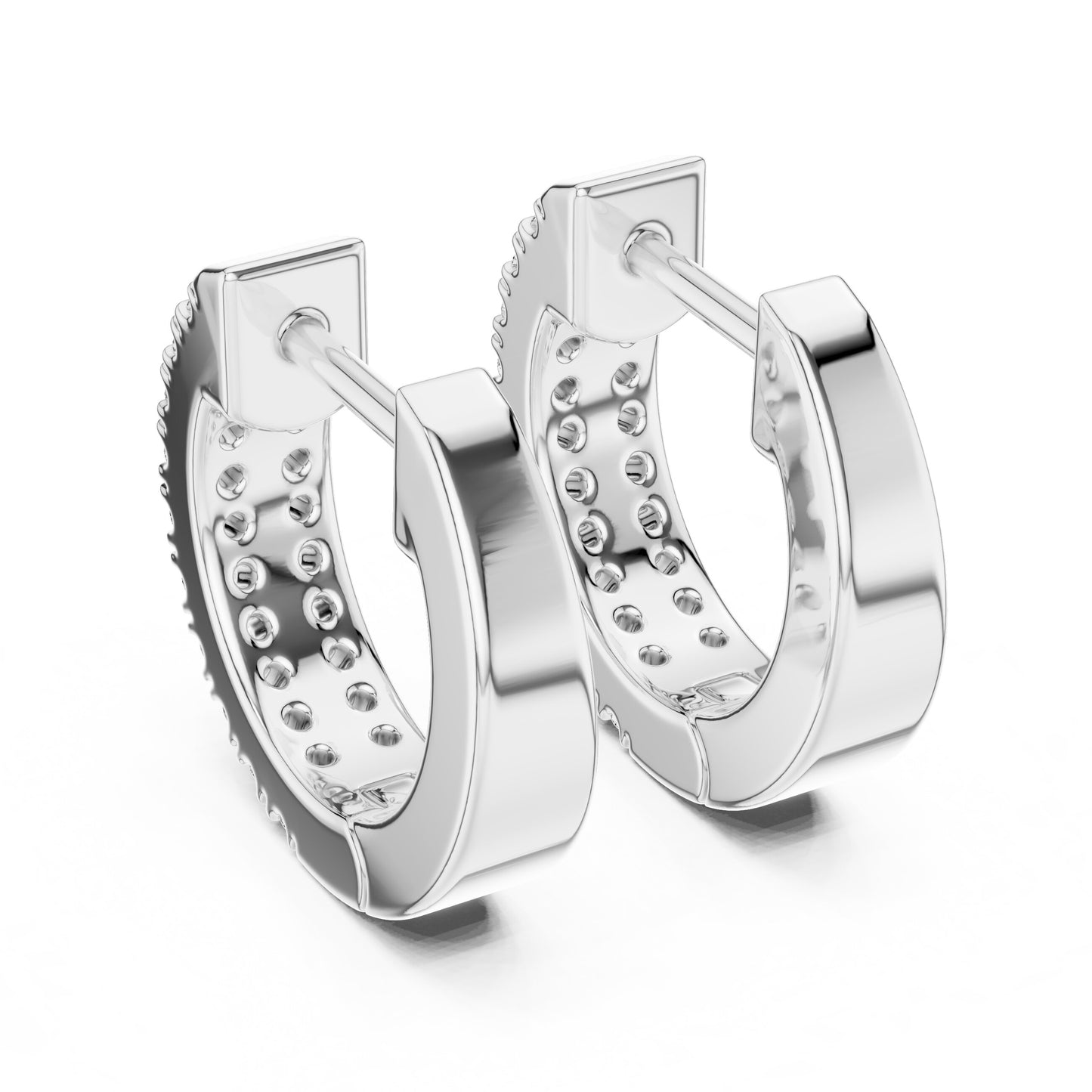 Round Huggie Lab Grown Diamond Earrings