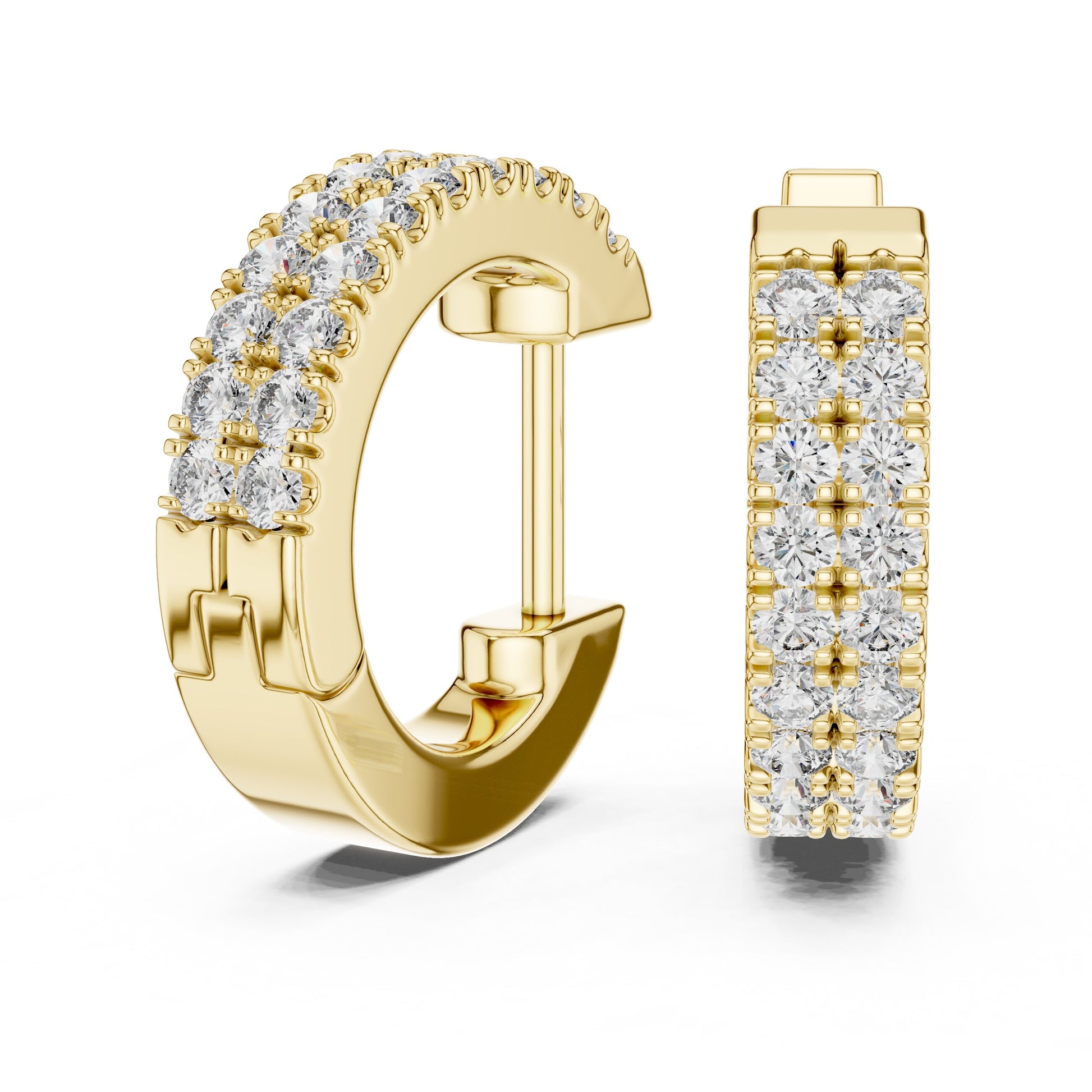 Round Huggie Lab Grown Diamond Earrings
