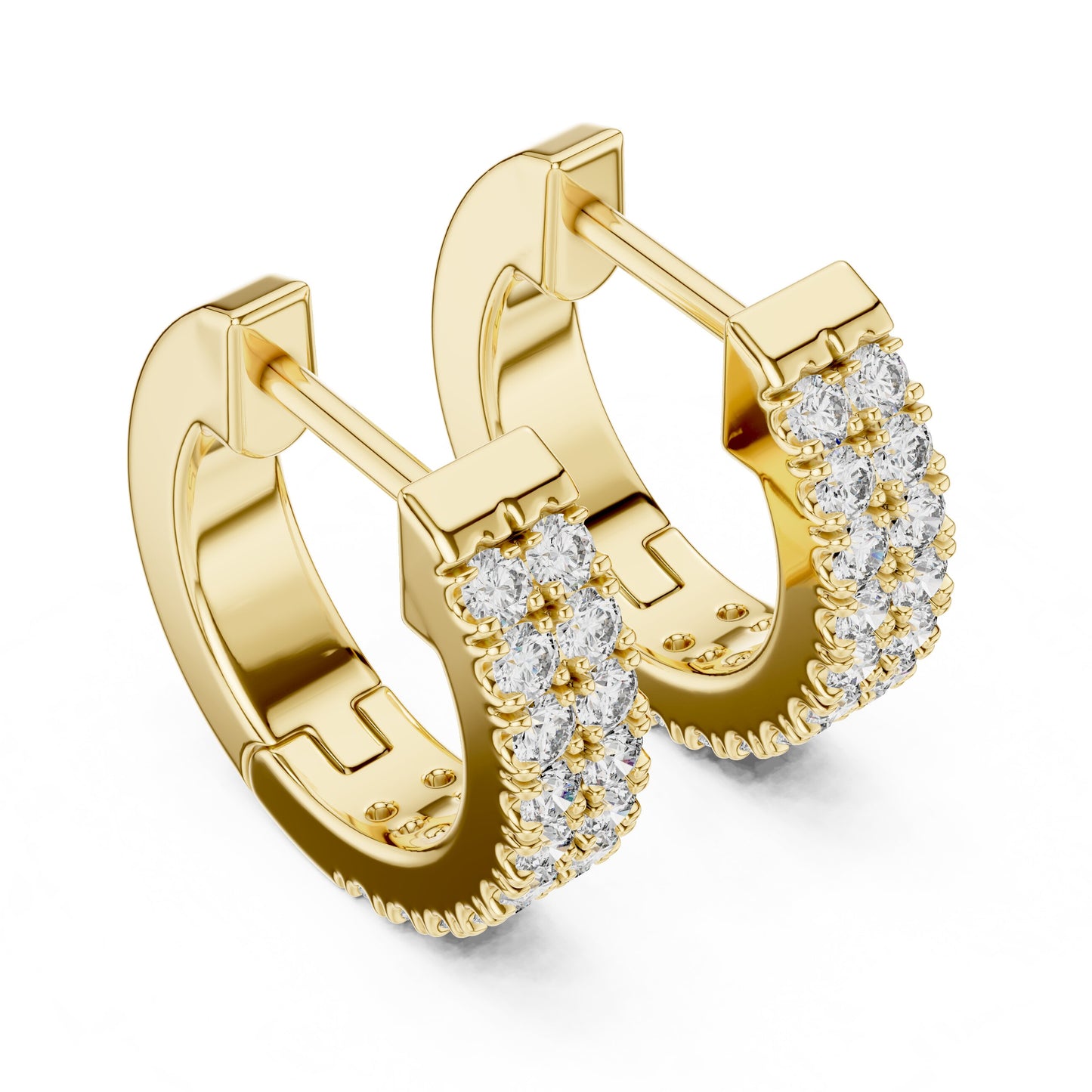 Round Huggie Lab Grown Diamond Earrings