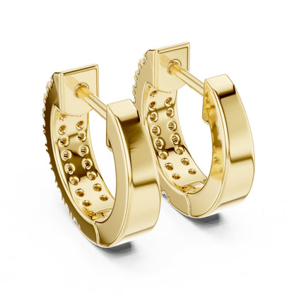 Round Huggie Lab Grown Diamond Earrings
