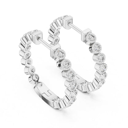 Round Huggie Lab Grown Diamond Earrings