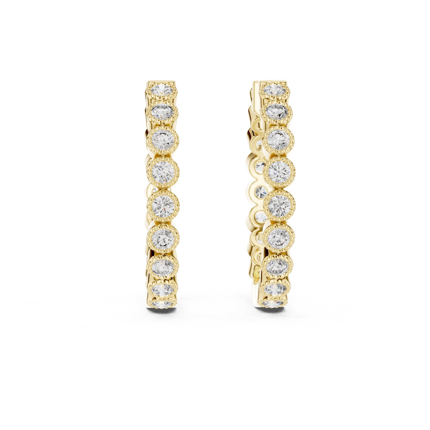 Round Huggie Lab Grown Diamond Earrings