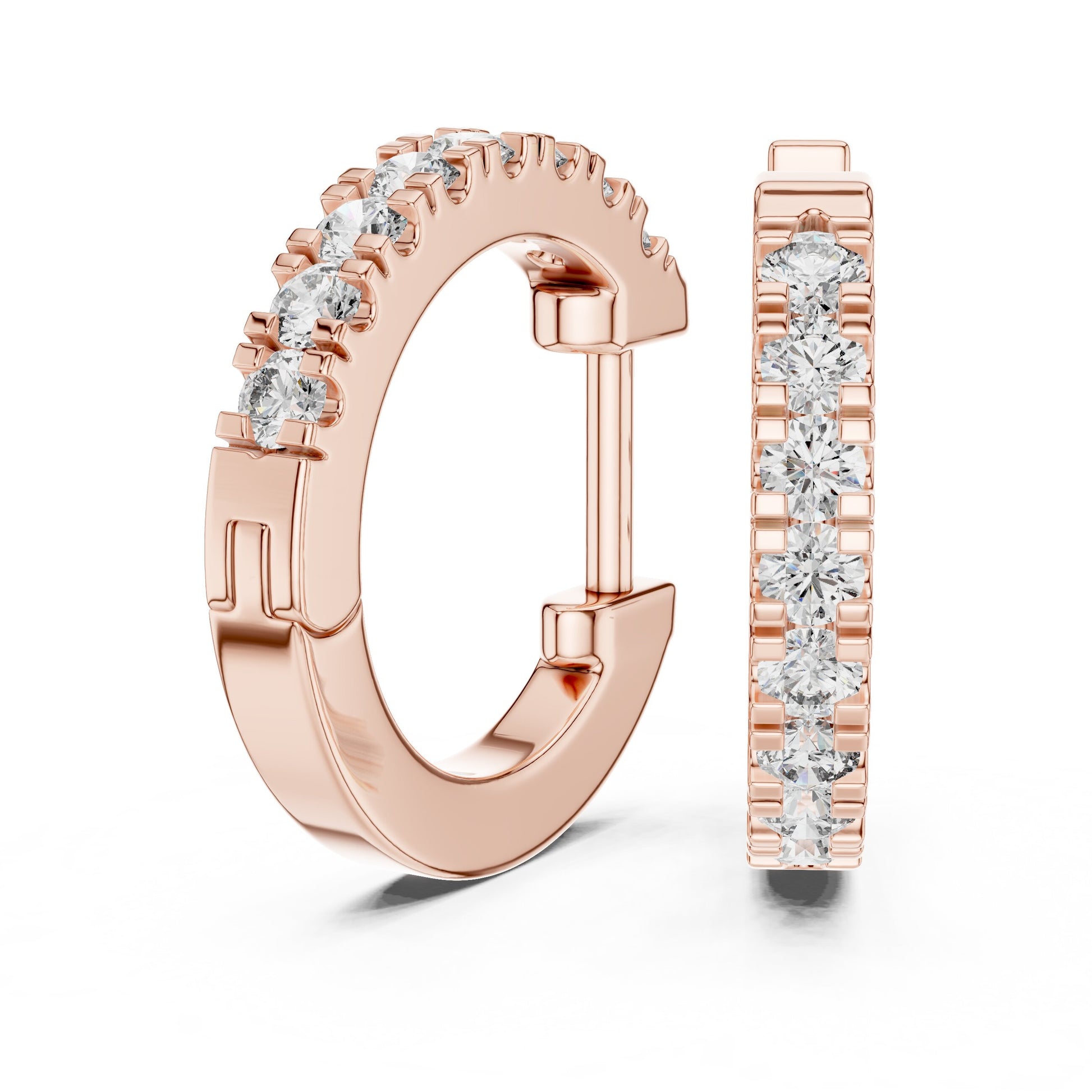 Round Huggie Lab Grown Diamond Earrings