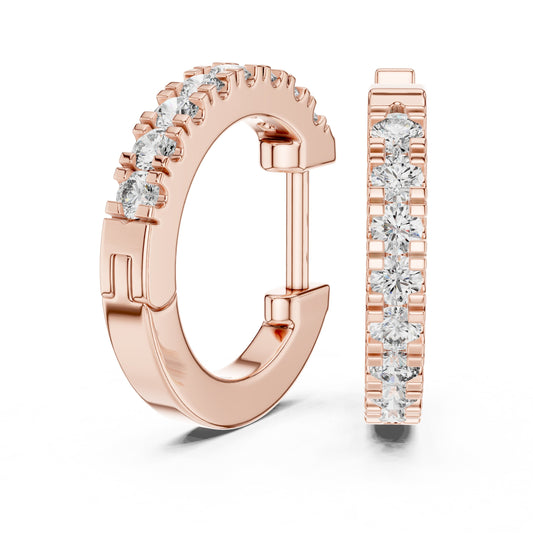 Round Huggie Lab Grown Diamond Earrings