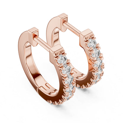 Round Huggie Lab Grown Diamond Earrings