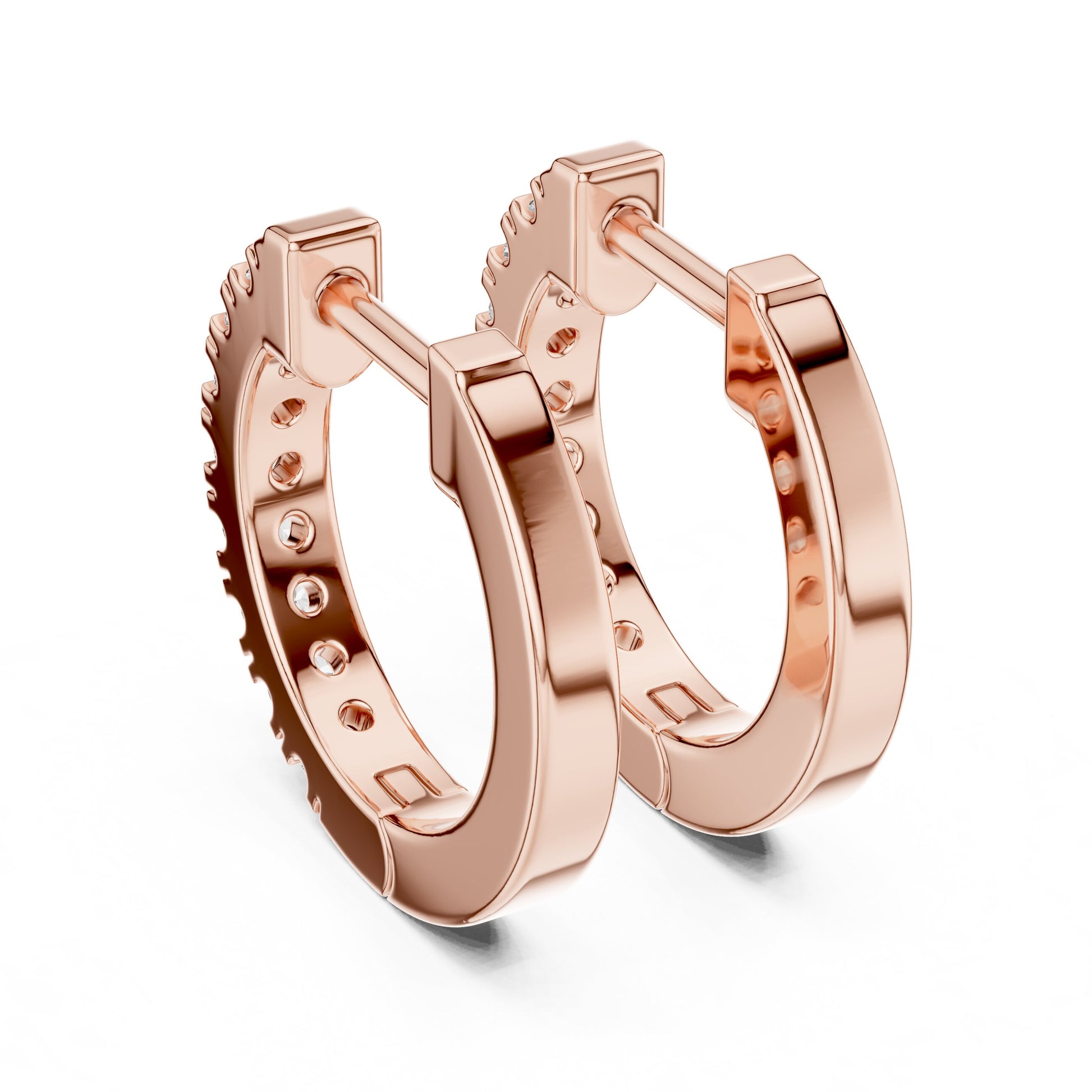 Round Huggie Lab Grown Diamond Earrings
