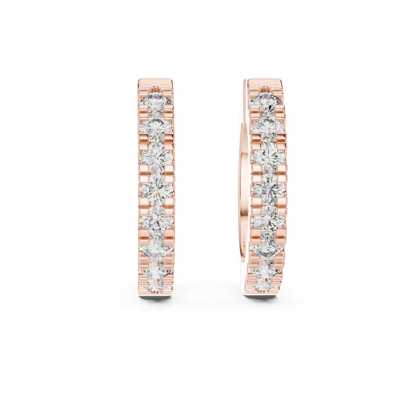 Round Huggie Lab Grown Diamond Earrings