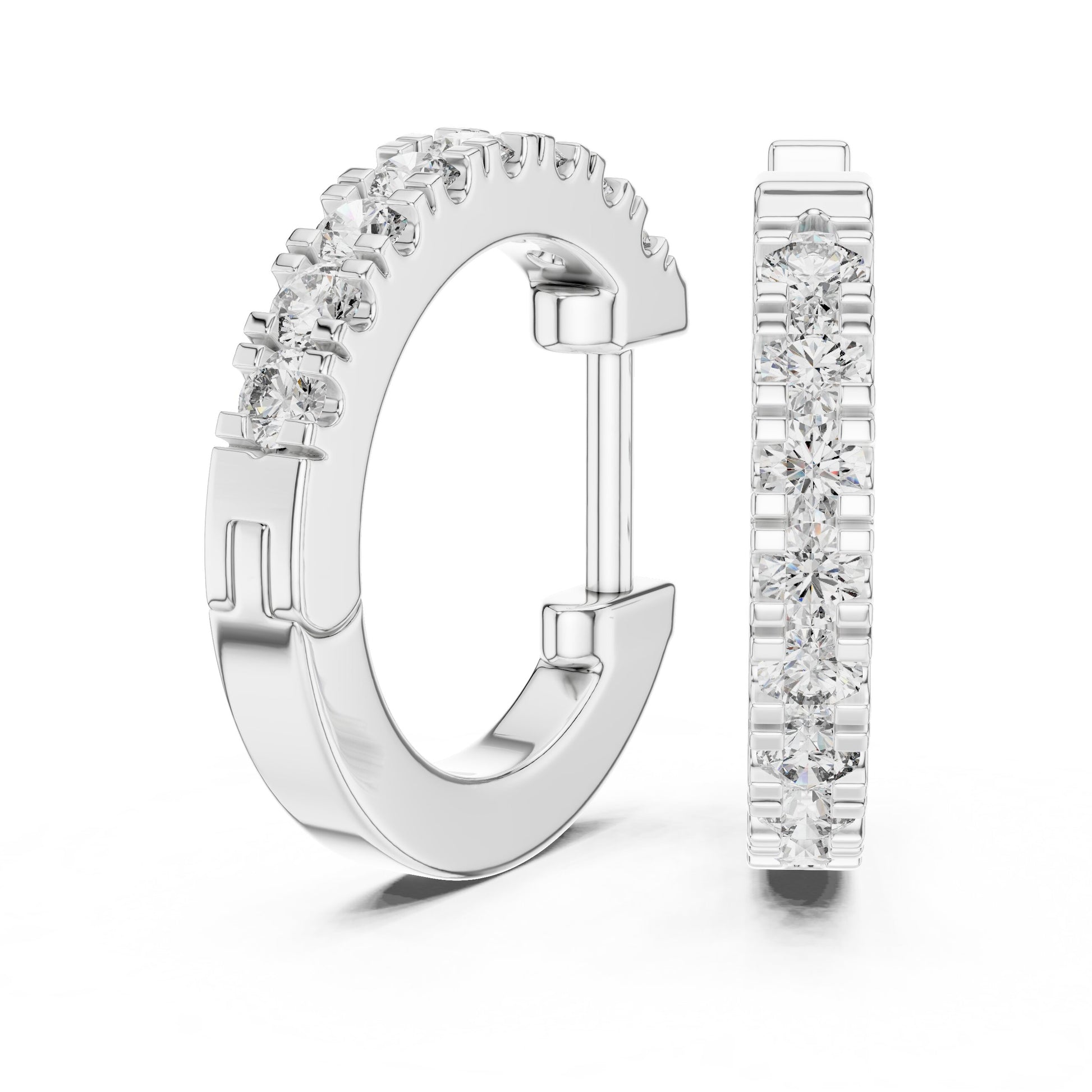 Round Huggie Lab Grown Diamond Earrings