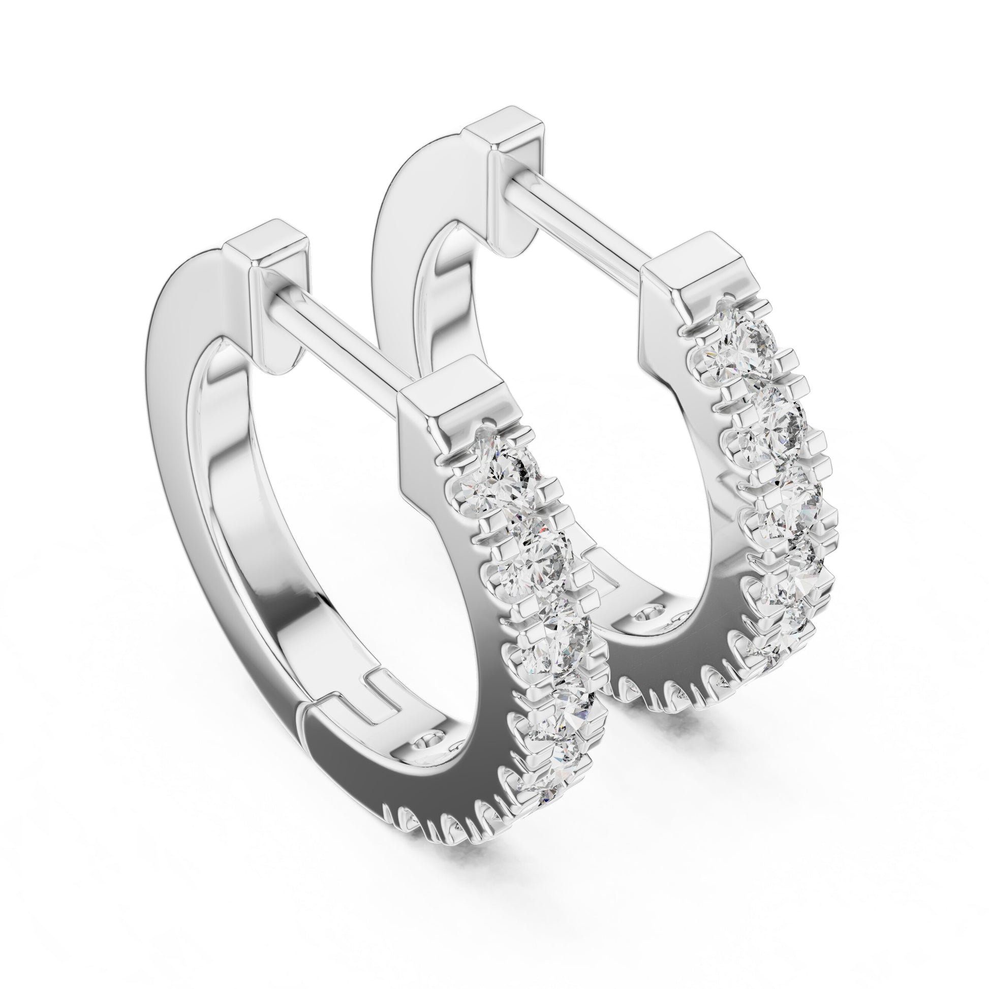 Round Huggie Lab Grown Diamond Earrings