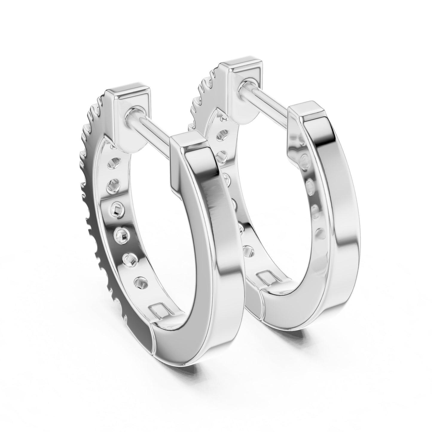 Round Huggie Lab Grown Diamond Earrings
