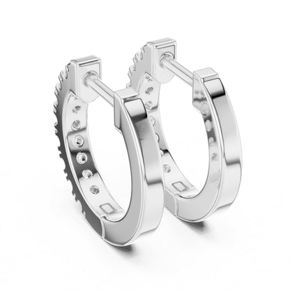 Round Huggie Lab Grown Diamond Earrings