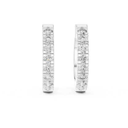Round Huggie Lab Grown Diamond Earrings