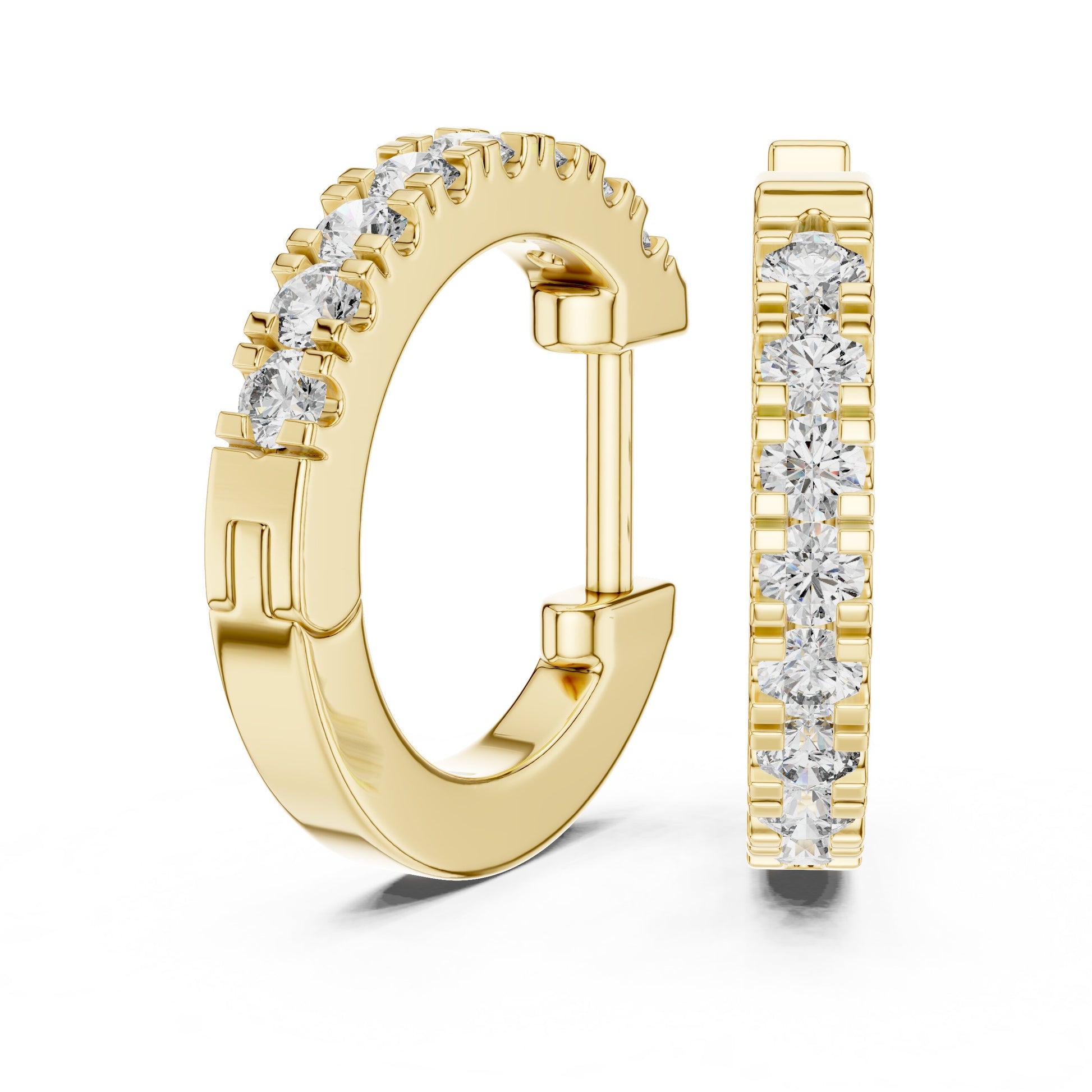 Round Huggie Lab Grown Diamond Earrings