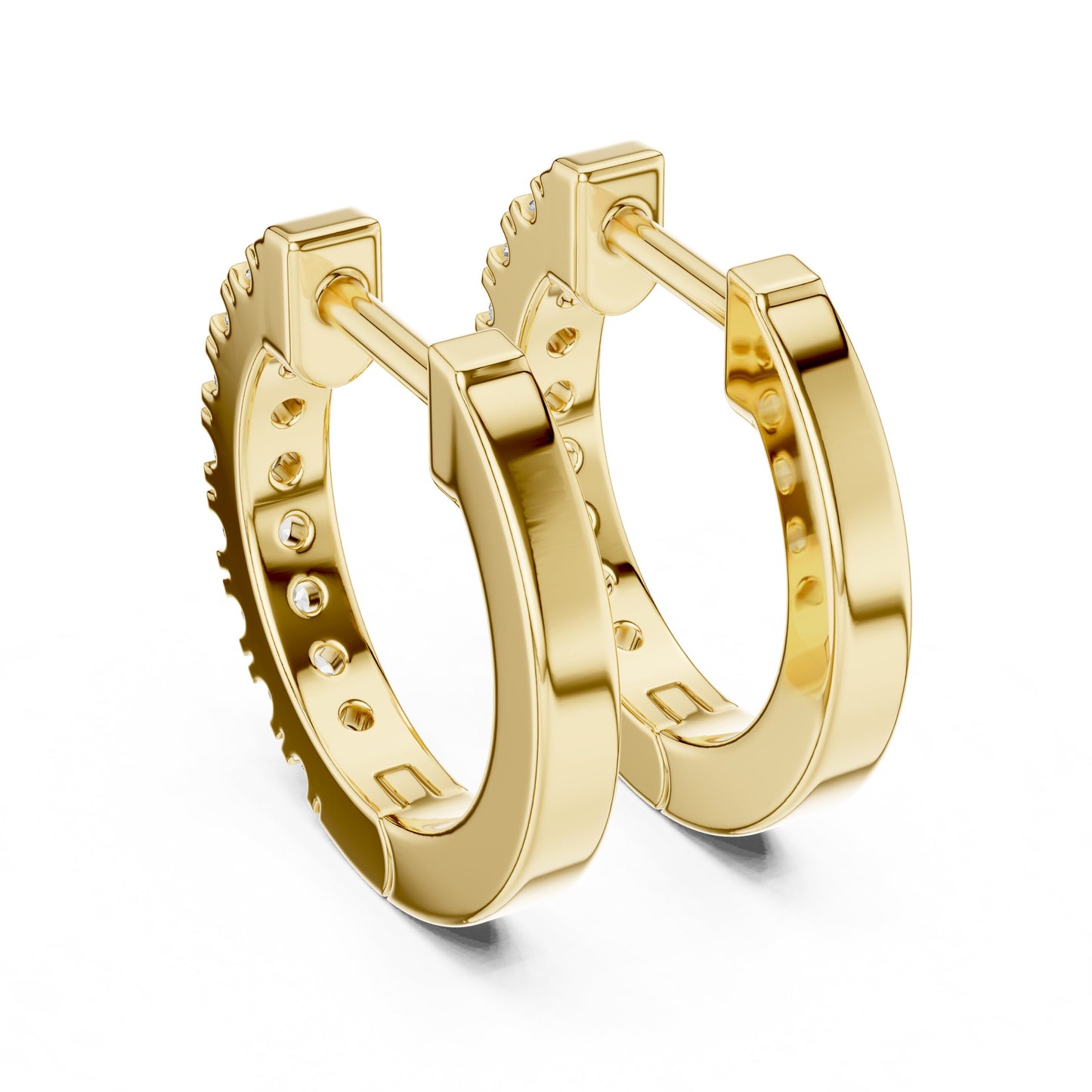 Round Huggie Lab Grown Diamond Earrings