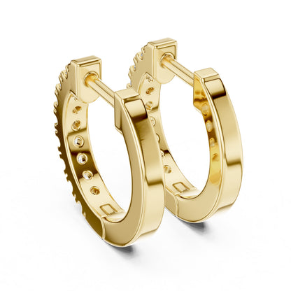 Round Huggie Lab Grown Diamond Earrings