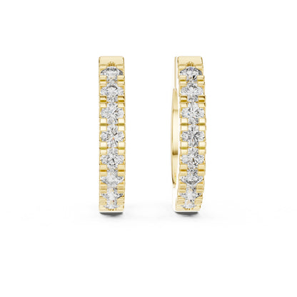 Round Huggie Lab Grown Diamond Earrings