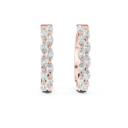 Marquise Huggie Lab Grown Diamond Earrings