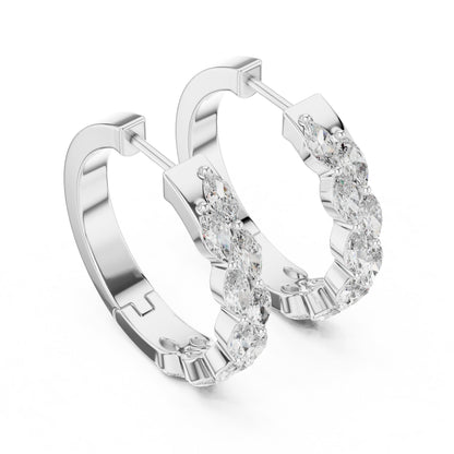 Marquise Huggie Lab Grown Diamond Earrings