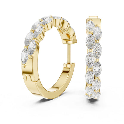Marquise Huggie Lab Grown Diamond Earrings