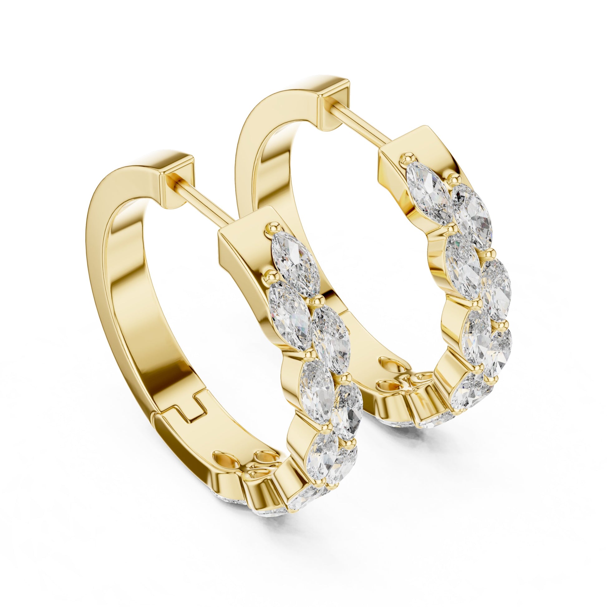 Marquise Huggie Lab Grown Diamond Earrings
