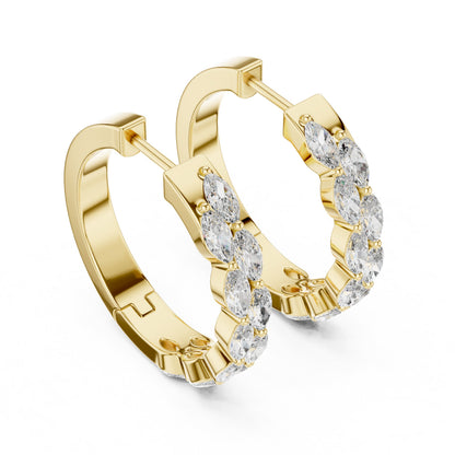 Marquise Huggie Lab Grown Diamond Earrings