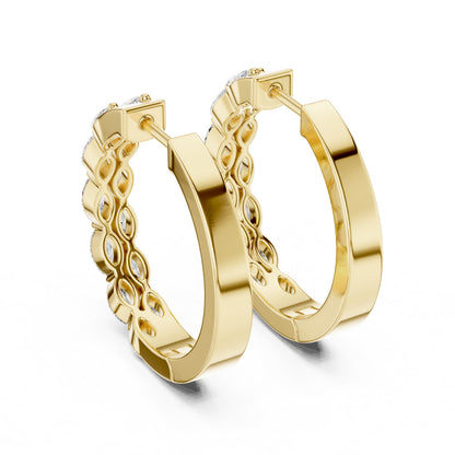 Marquise Huggie Lab Grown Diamond Earrings