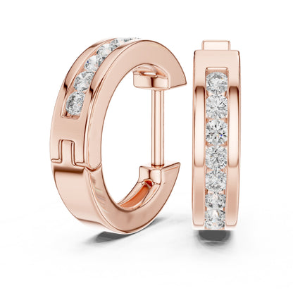 Round Huggie Lab Grown Diamond Earrings