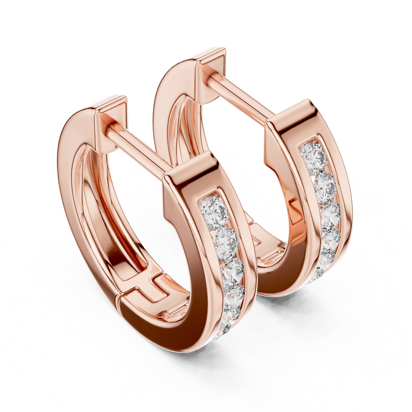Round Huggie Lab Grown Diamond Earrings