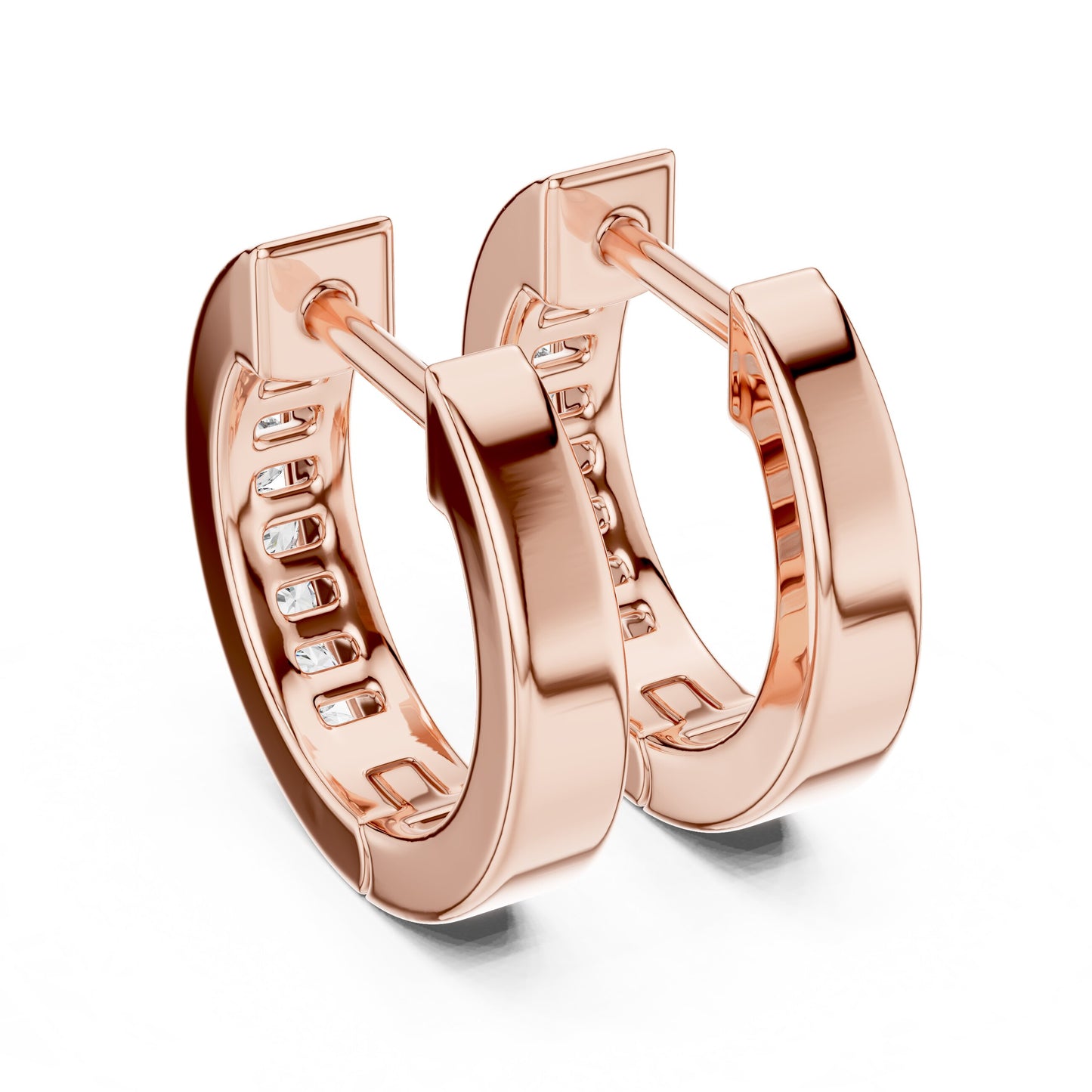 Round Huggie Lab Grown Diamond Earrings