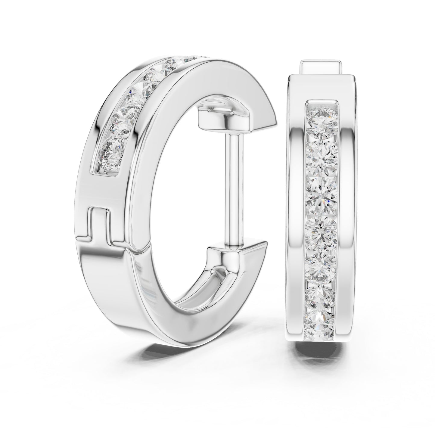 Round Huggie Lab Grown Diamond Earrings