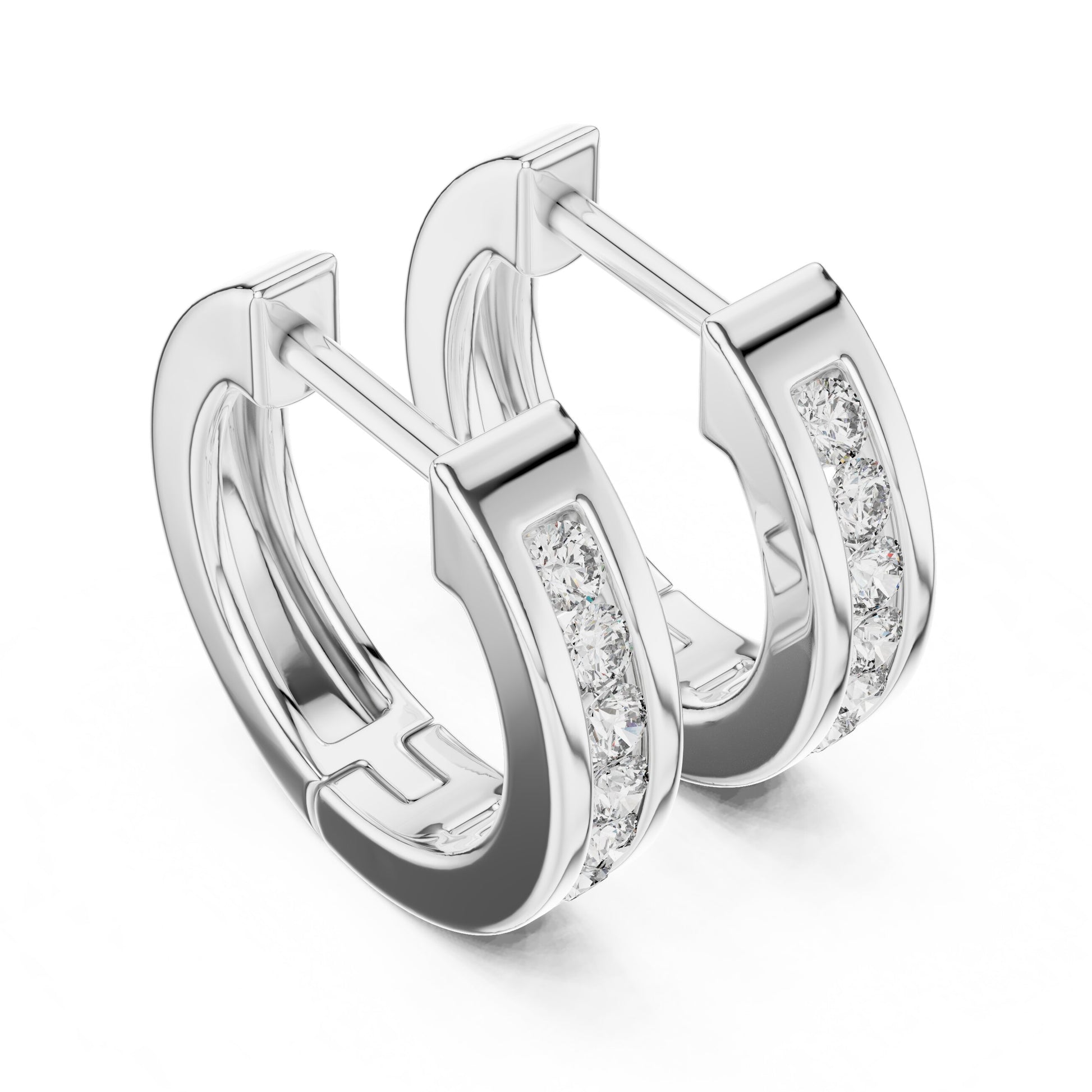 Round Huggie Lab Grown Diamond Earrings